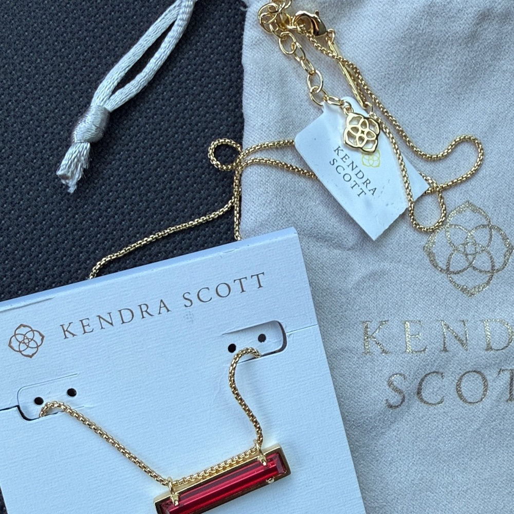 Kendra Scott Red Bar Pendant Necklace - Picture 3 of 3